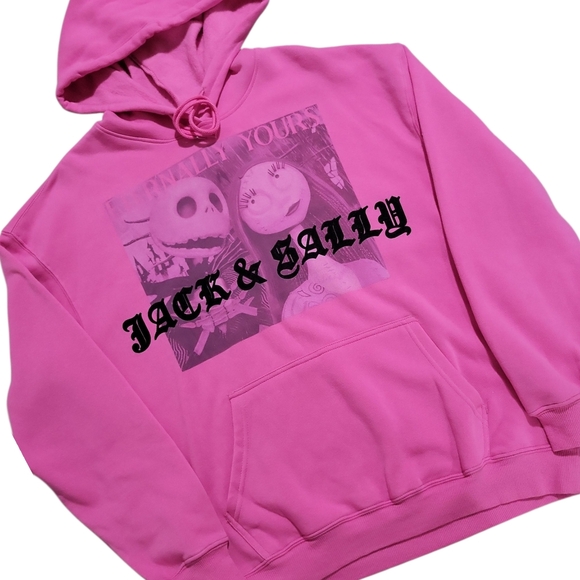 The Nightmare Before Christmas Jack & Sally Graphic Print Hoodie Size XL NWT - Picture 6 of 14